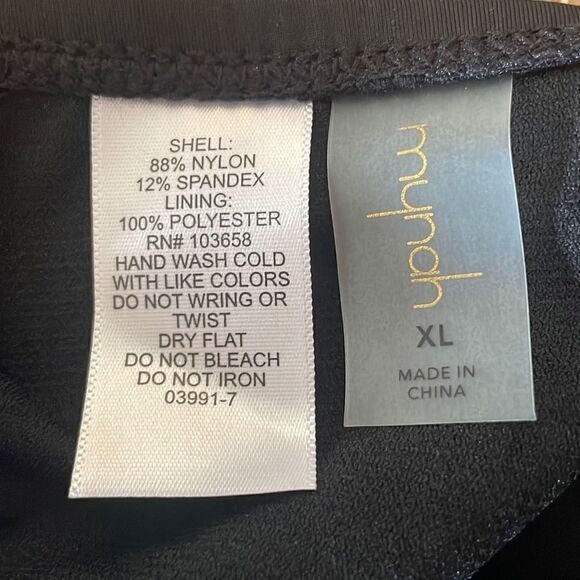 Mynah NEW $34 Mid-Rise Shirred Side Medium Coverage Bikini Bottom XL Black - Picture 8 of 8